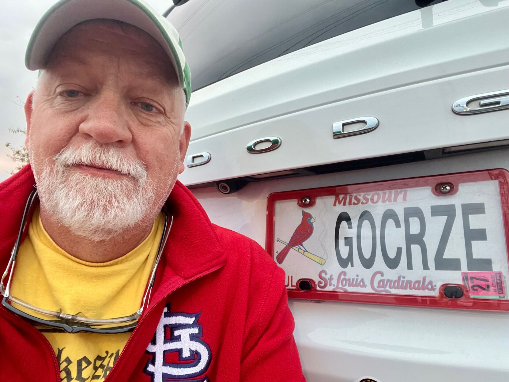 Mike Brueggenjohann, 'Go Crazy, Folks' License Plate